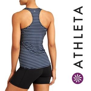 COPY - Athleta Chi Racerback Navy Blue Stripe